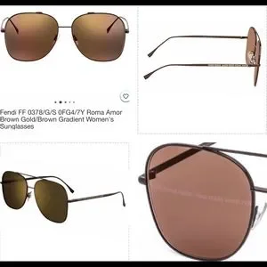 UNISEX FENDI HOLOGRAM PILOT AVIATOR ROMA AMOR BROWN GOLD FLASH SUNGLASSES Fendi Roma Brown | Fendi main image 3